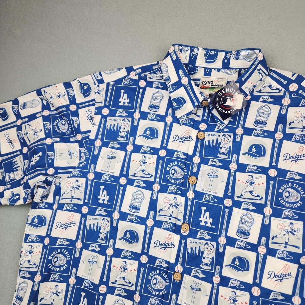 Los Angeles Dodgers Shirt Mens Large Blue MLB Baseball Reyn Spooner Aloha NWT